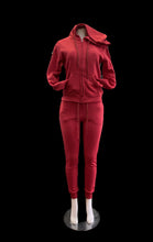 Load image into Gallery viewer, Red Hooded Zipper Coat And Pants 2 Piece Sets
